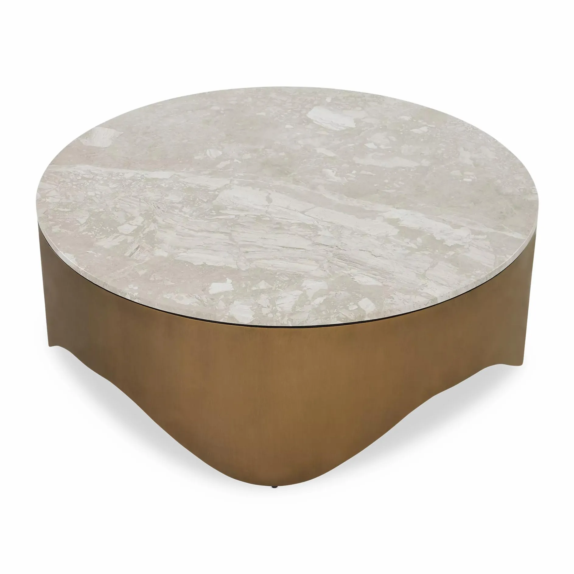 Guinevere - Brass and Marble Coffee Table