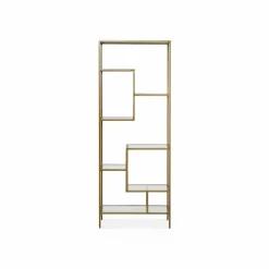 Helena - Antique Bras and Glass Bookshelf