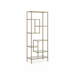 Helena - Antique Bras and Glass Bookshelf
