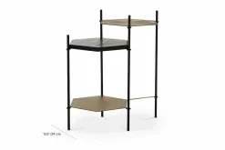 Hexall - Marble and Antique Brass Side Table
