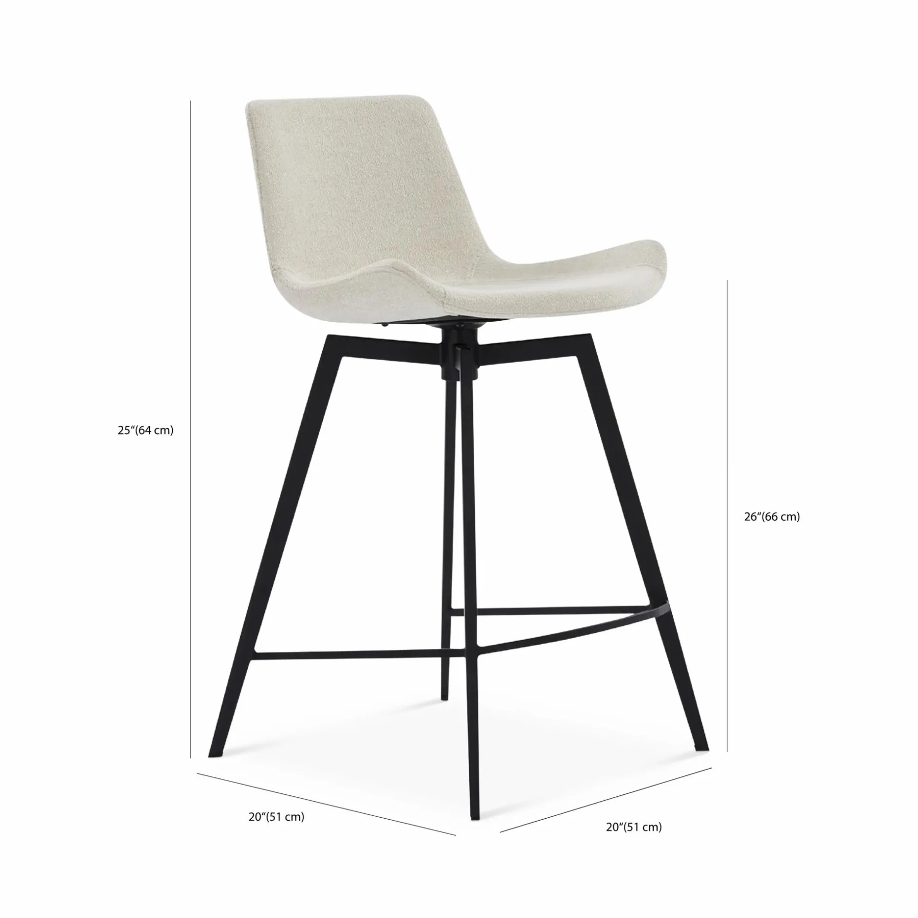 Hype - Swivel Counter Stool in Bouclé