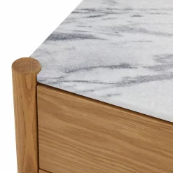 Jules - Oak Nightstand with Marble Top