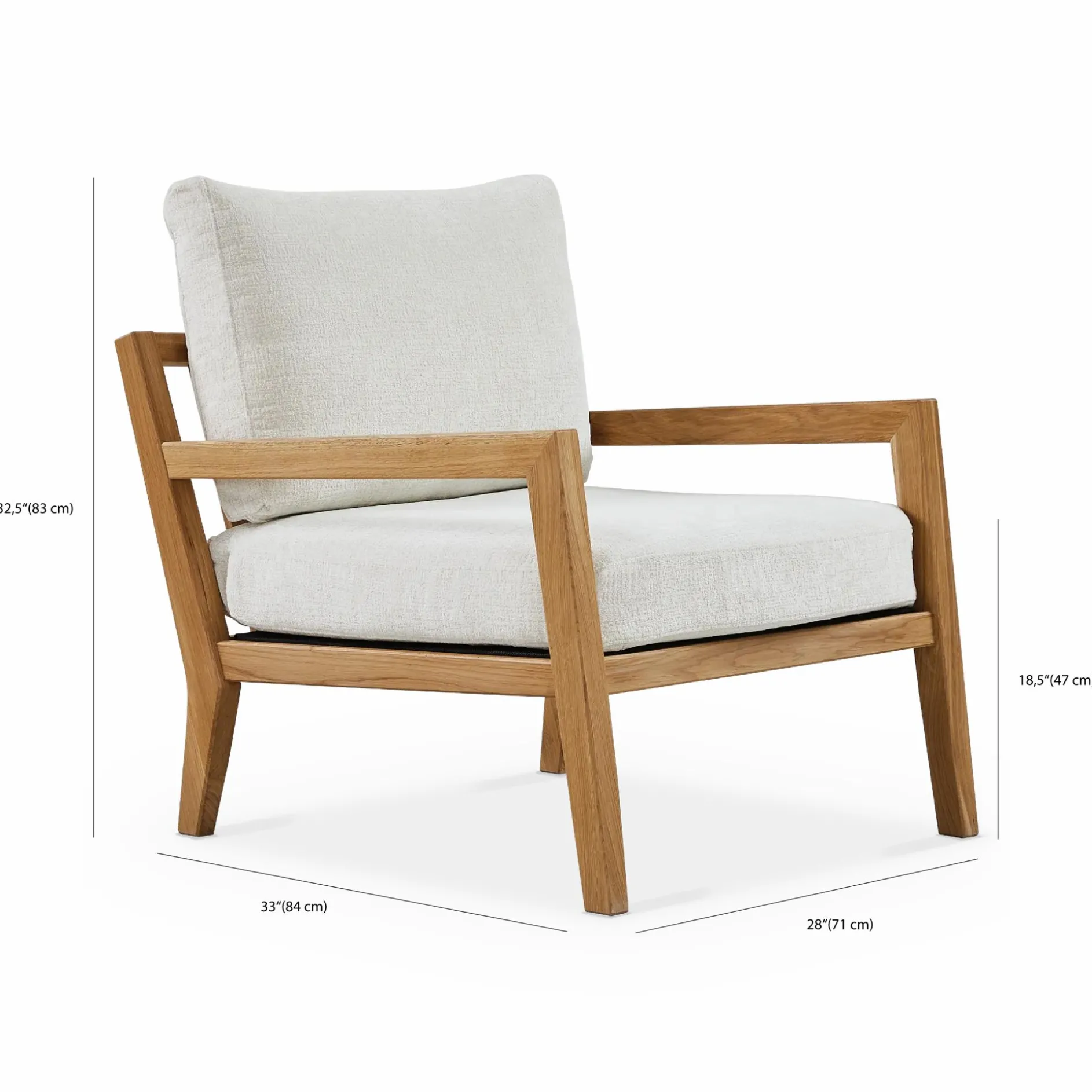 Karetta - Oak Wood Armchair by Furninova