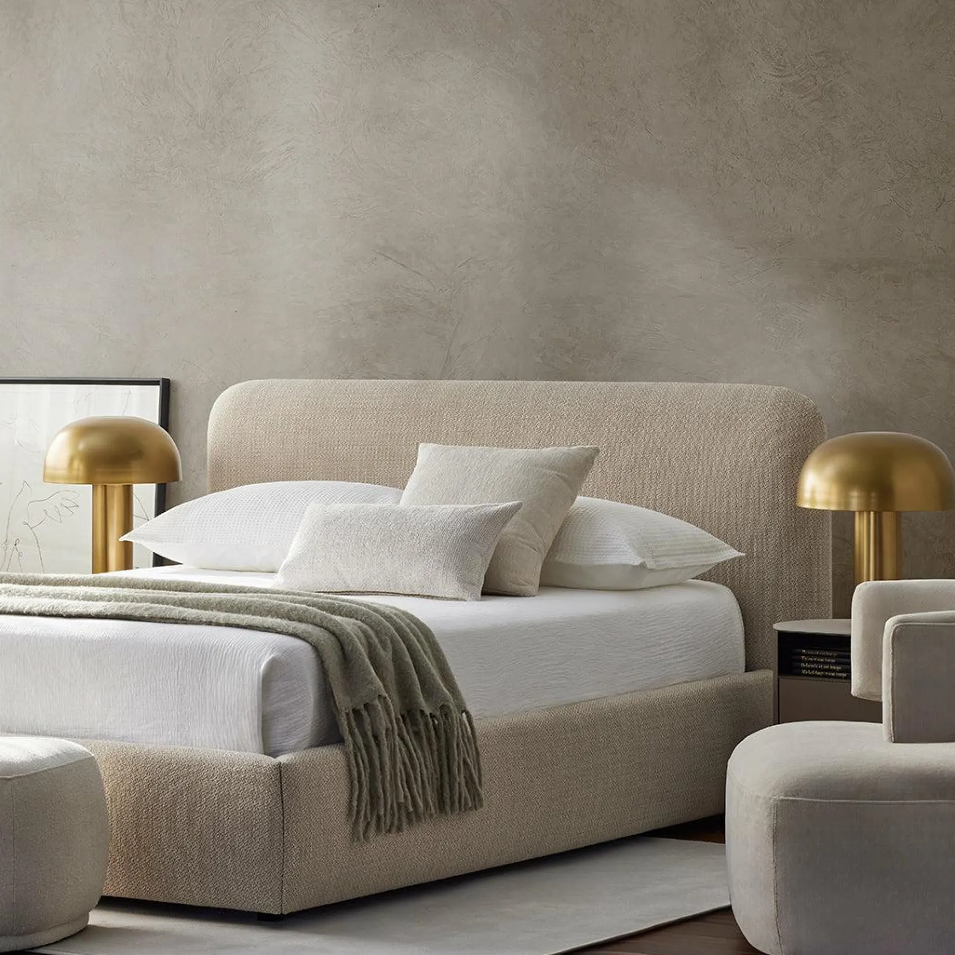 Kuzco - Fabric-Upholstered Bed