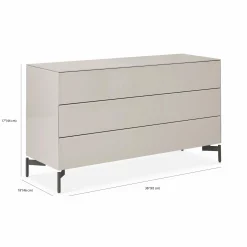 Laura - Frosted Glass 3-Drawer Dresser
