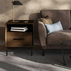Linq - Walnut Wood Nightstand by BDI