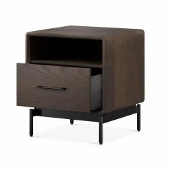 Linq - Walnut Wood Nightstand by BDI