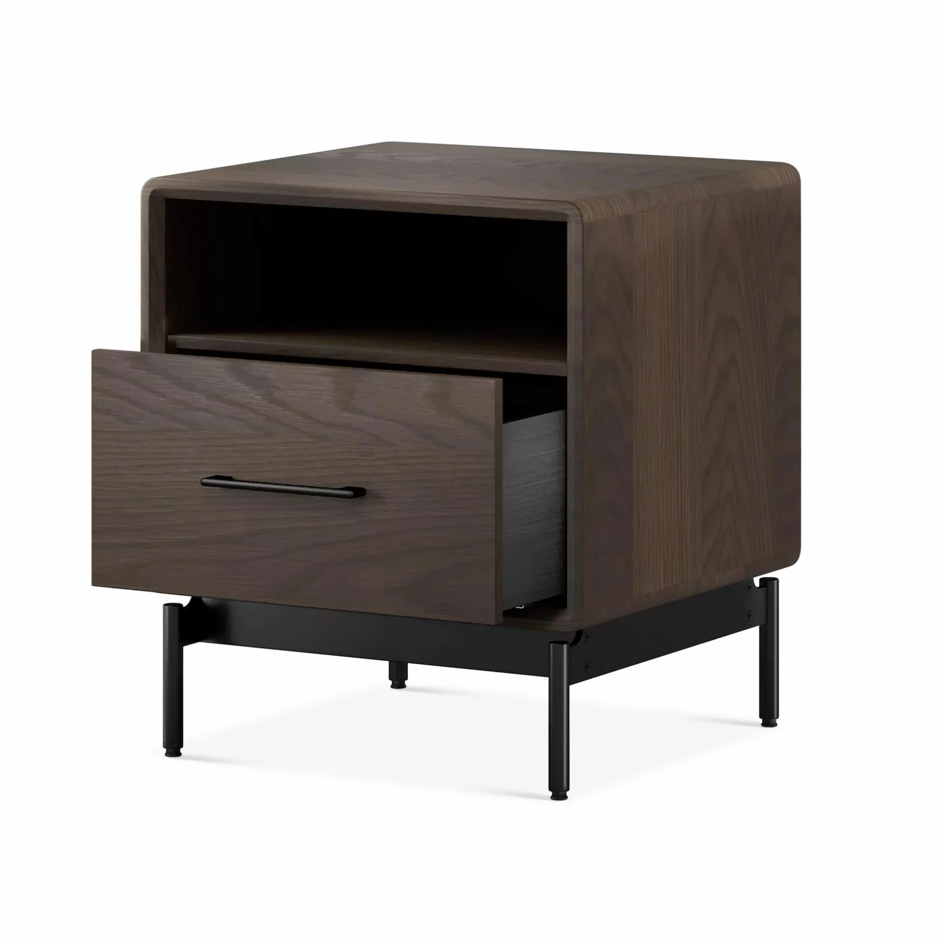 Linq - Walnut Wood Nightstand by BDI