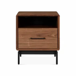 Linq - Walnut Wood Nightstand by BDI