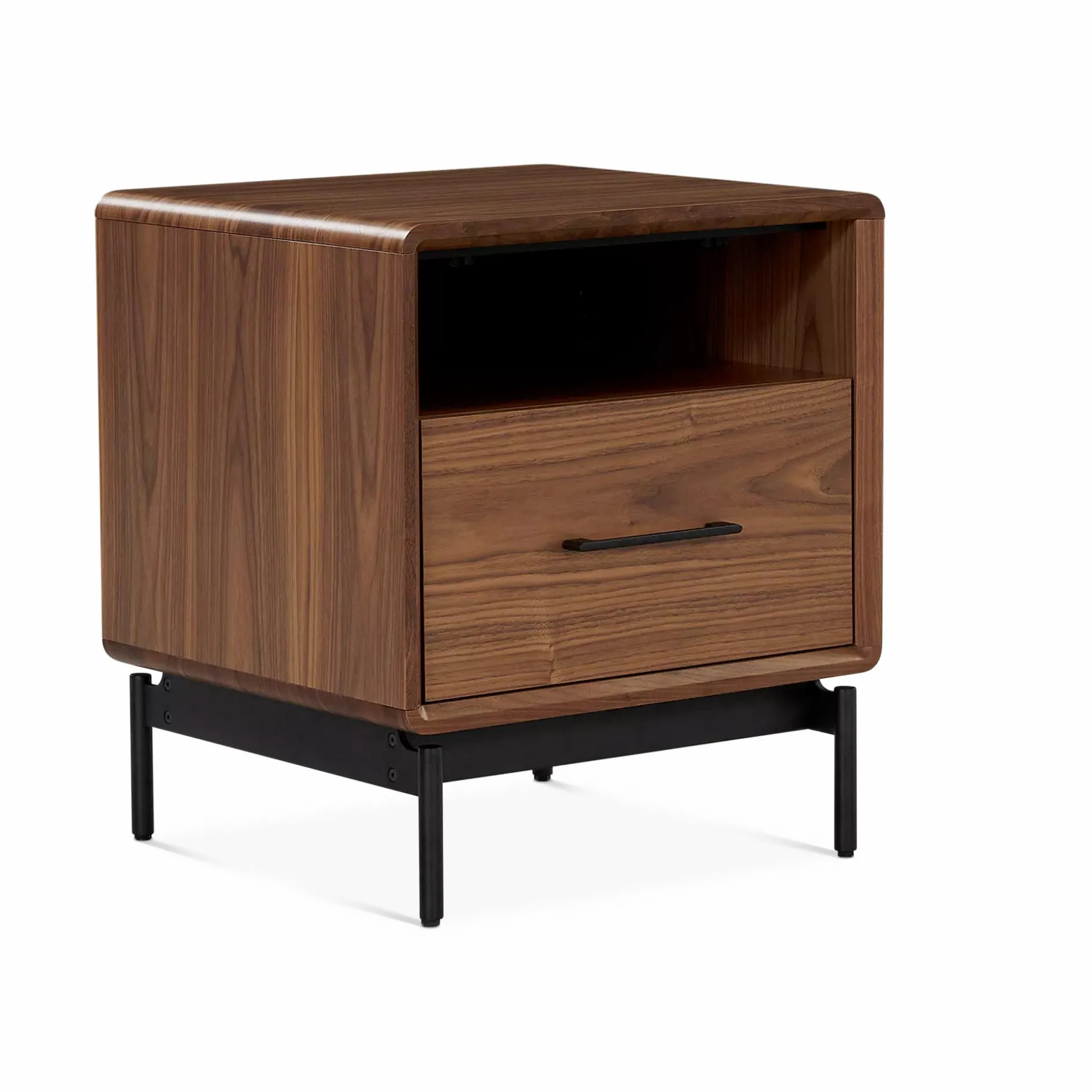 Linq - Walnut Wood Nightstand by BDI