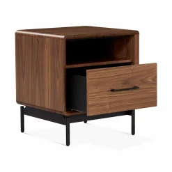 Linq - Walnut Wood Nightstand by BDI