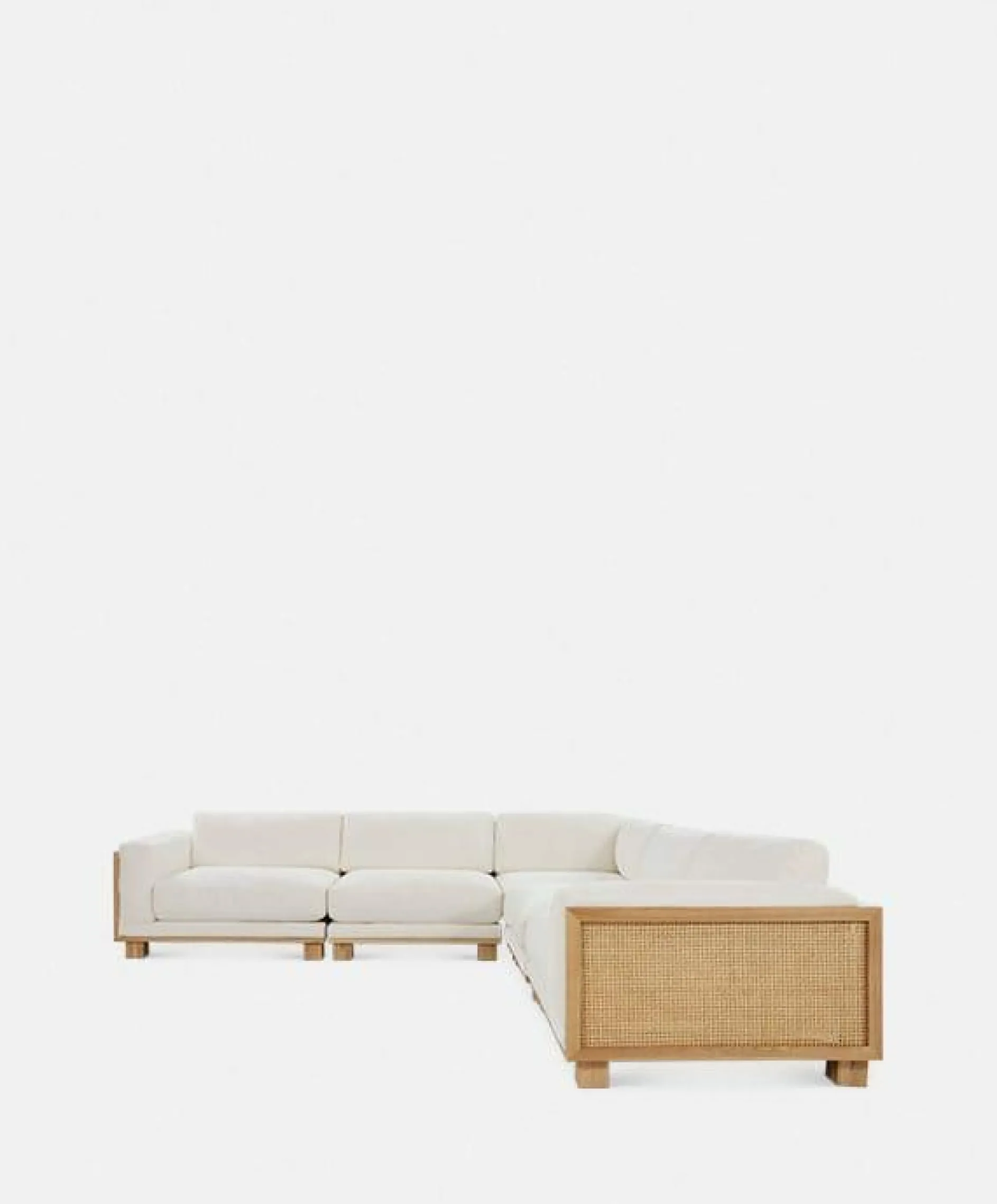 Lumpur - Sectional Sofa with Wood and Rattan Frame