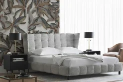 Mario - Upholstered Bed with Tufted Headboard by Furninova