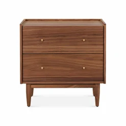 Marvin - Natural Wood Nightstand with 2 Drawers