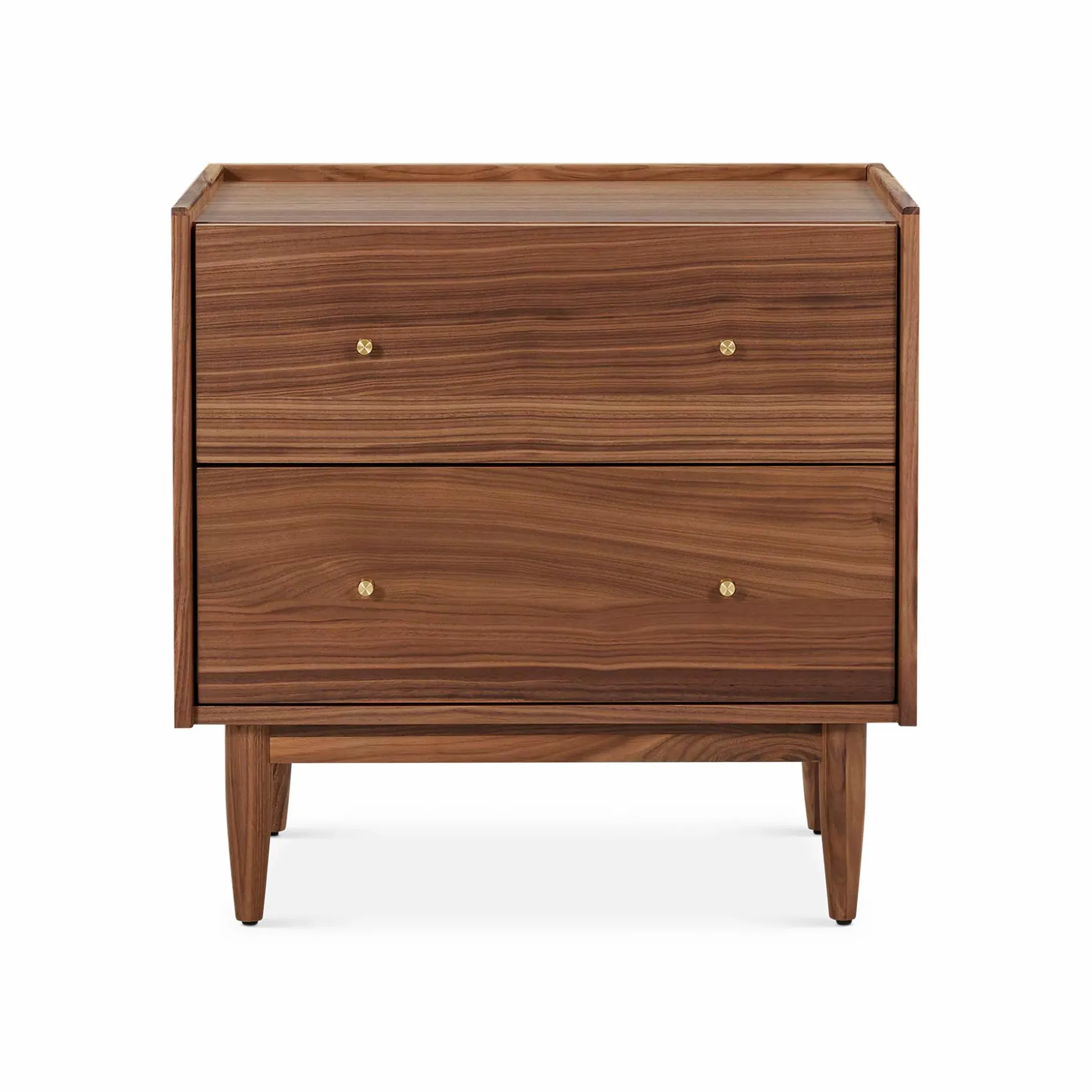 Marvin - Natural Wood Nightstand with 2 Drawers