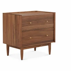 Marvin - Natural Wood Nightstand with 2 Drawers