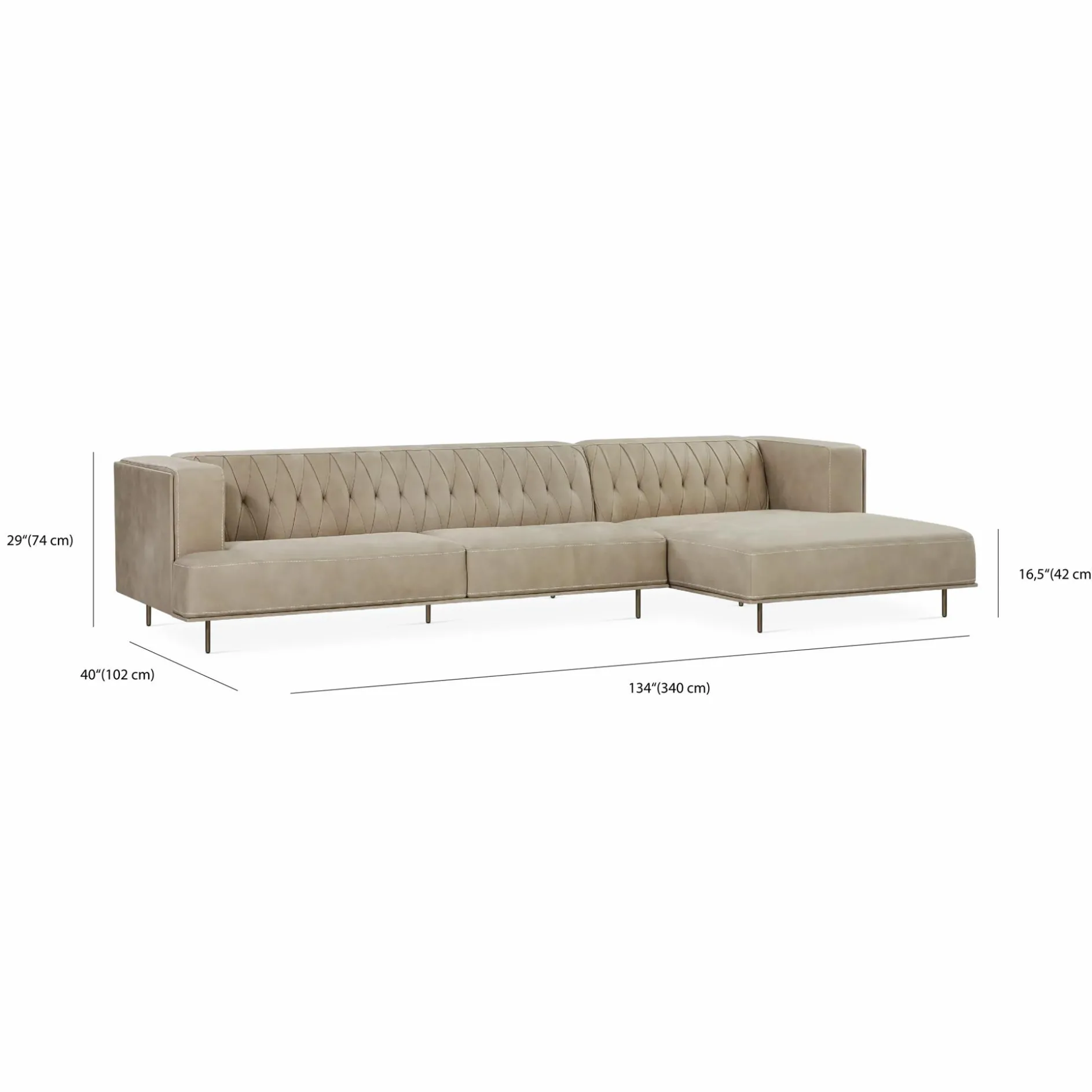 McQueen - Leather Sectional Sofa by Gamma