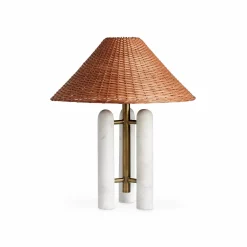 Medici - Marble and Rattan Table Lamp by Four Hands