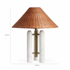 Medici - Marble and Rattan Table Lamp by Four Hands