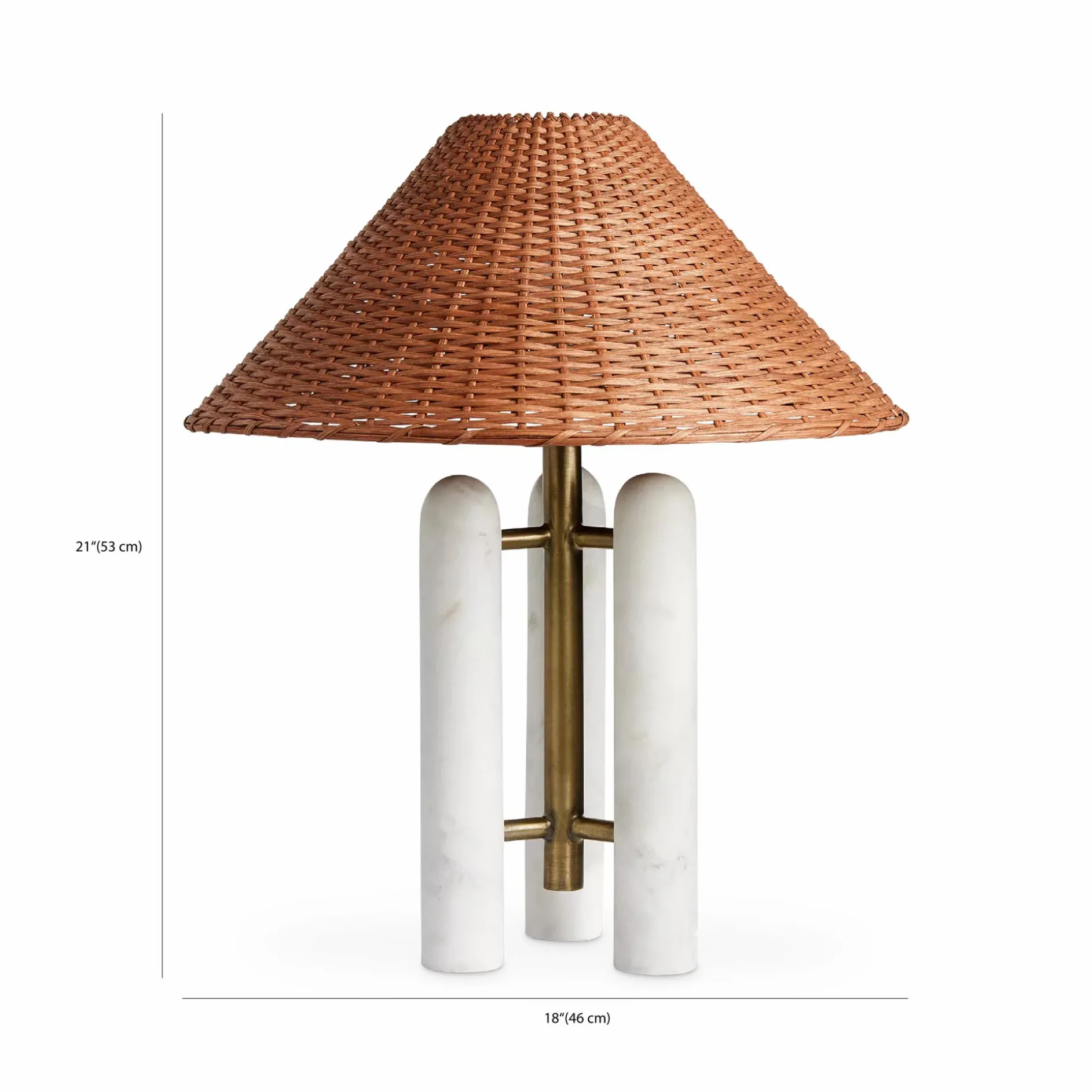 Medici - Marble and Rattan Table Lamp by Four Hands