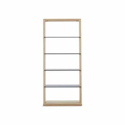 Miami - Solid Wood and Glass Leaning Shelving Unit by Verbois