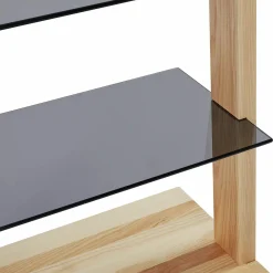 Miami - Solid Wood and Glass Leaning Shelving Unit by Verbois