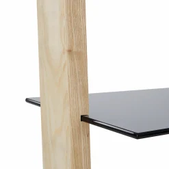 Miami - Solid Wood and Glass Leaning Shelving Unit by Verbois