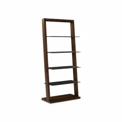 Miami - Solid Wood and Glass Leaning Shelving Unit by Verbois