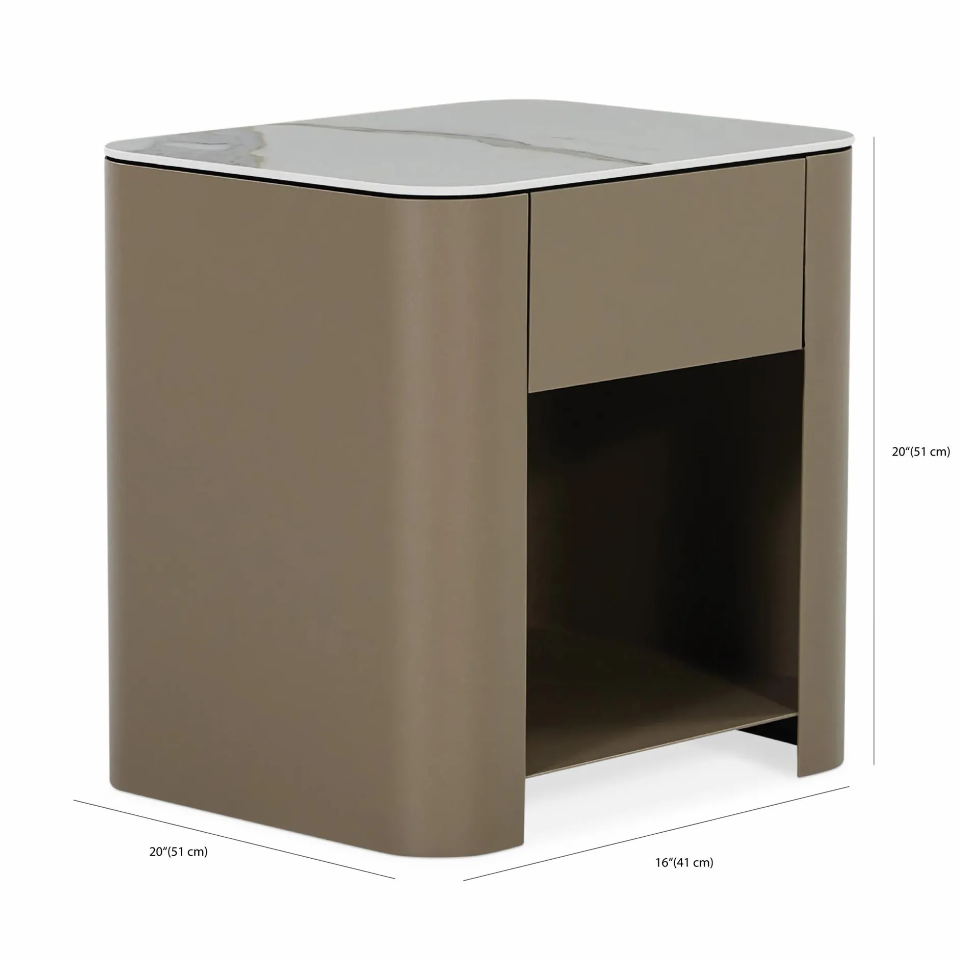 Mushroom - Nightstand with Ceramic Top