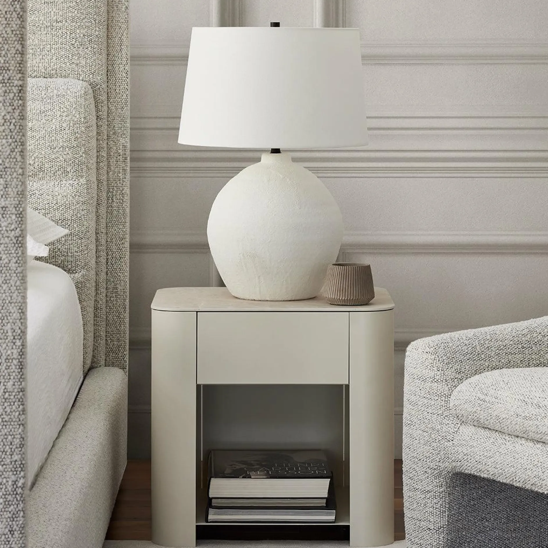 Mushroom - Nightstand with Ceramic Top