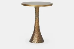 Nero - Round Brass Side Table