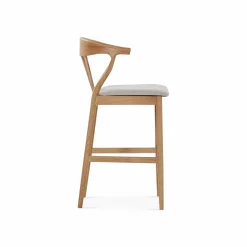 Nordic - Oak and Natural Fabric Stool