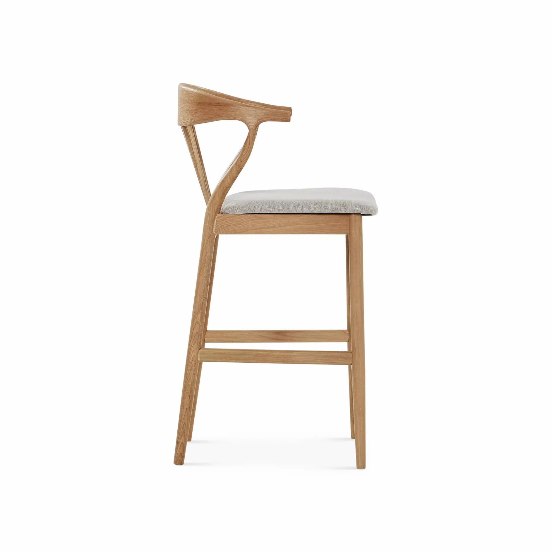 Nordic - Oak and Natural Fabric Stool