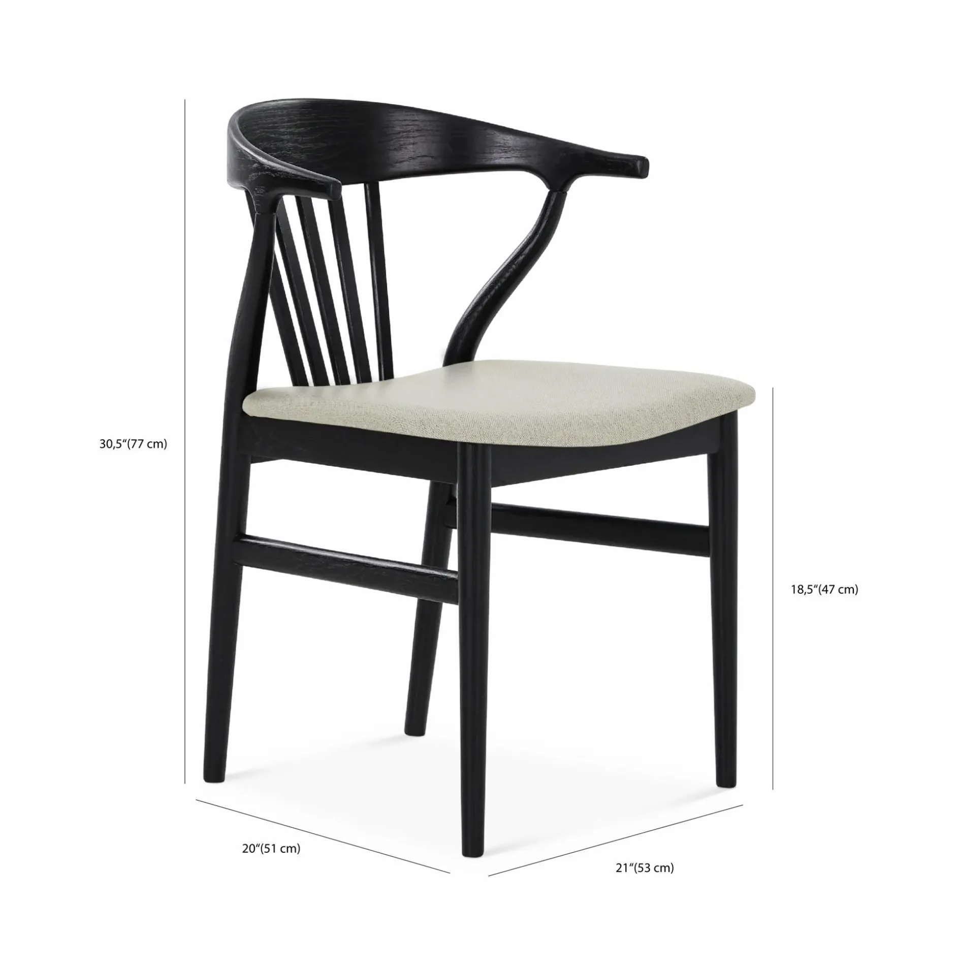 Nordic - Oak and Natural Fabric Chair