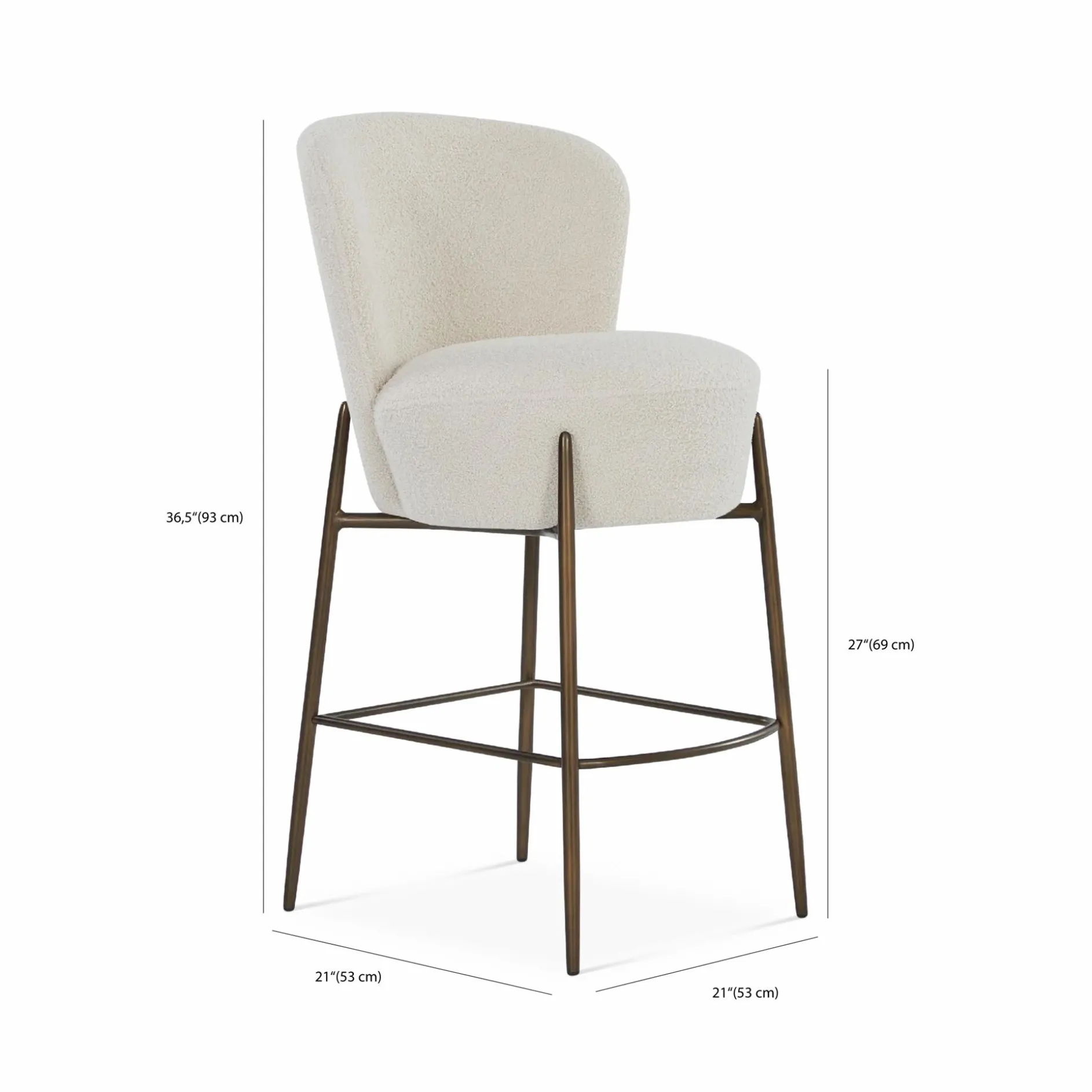 Orbit - Bouclé Fabric Upholstered Stool