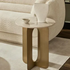 Orlo - Marble and Brass Side Table