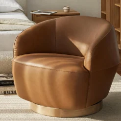 Pao - Leather Swivel Chair