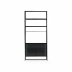 Parsons - Metal and Fluted Glass Shelving Unit