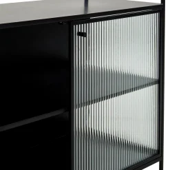 Parsons - Metal and Fluted Glass Shelving Unit