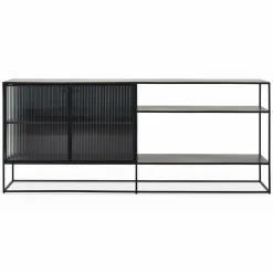 Parsons - Metal and Fluted Glass Sideboard