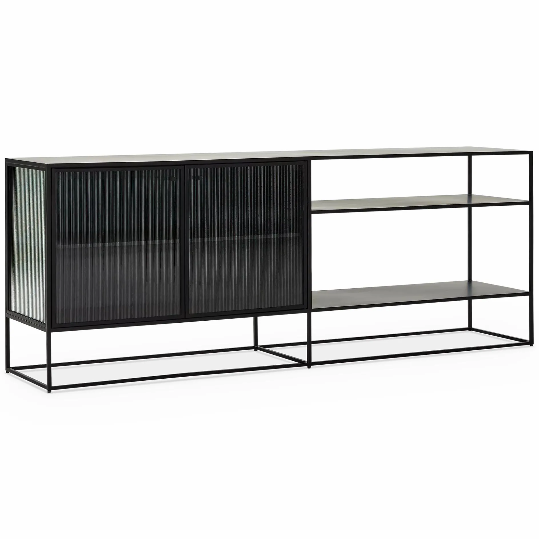 Parsons - Metal and Fluted Glass Sideboard