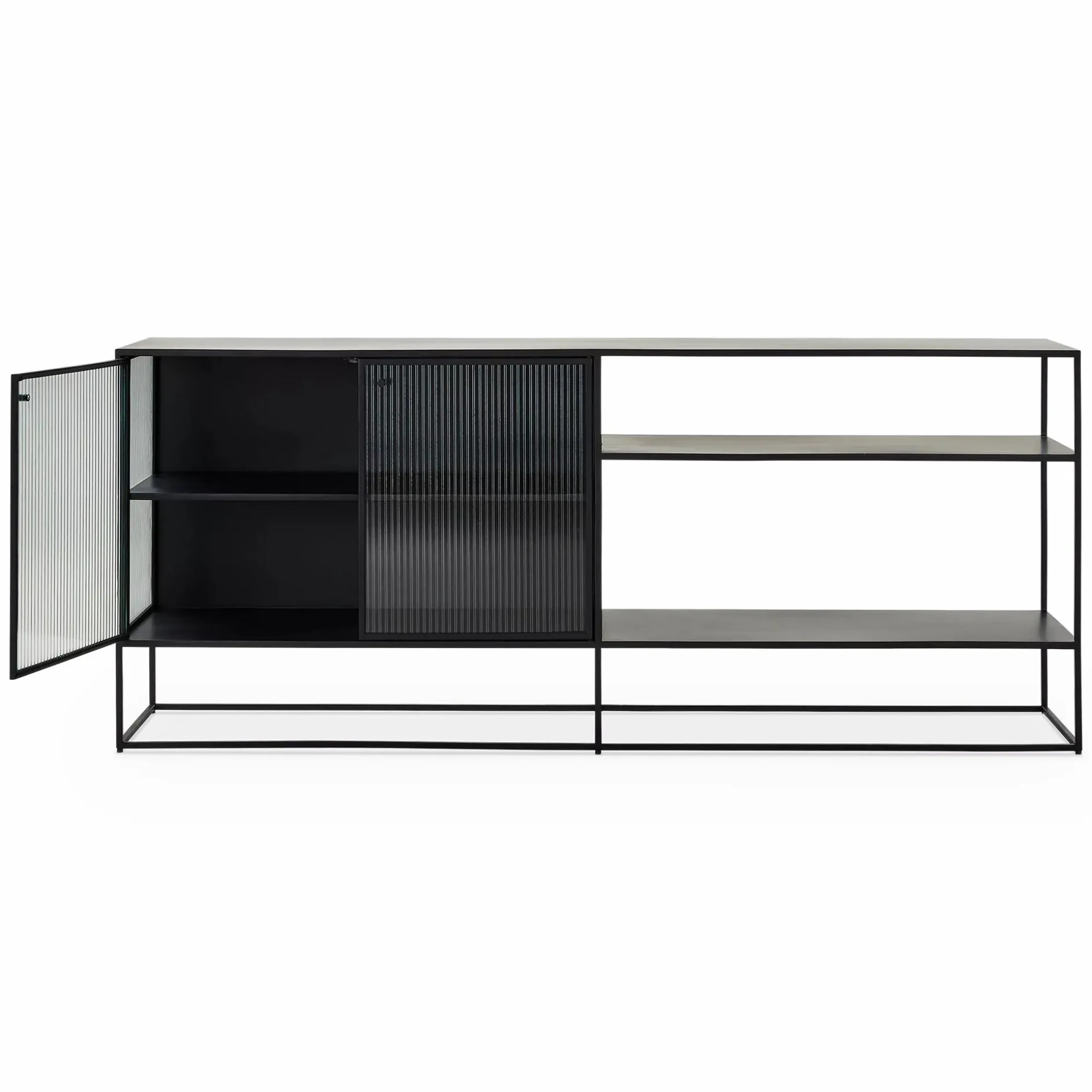 Parsons - Metal and Fluted Glass Sideboard
