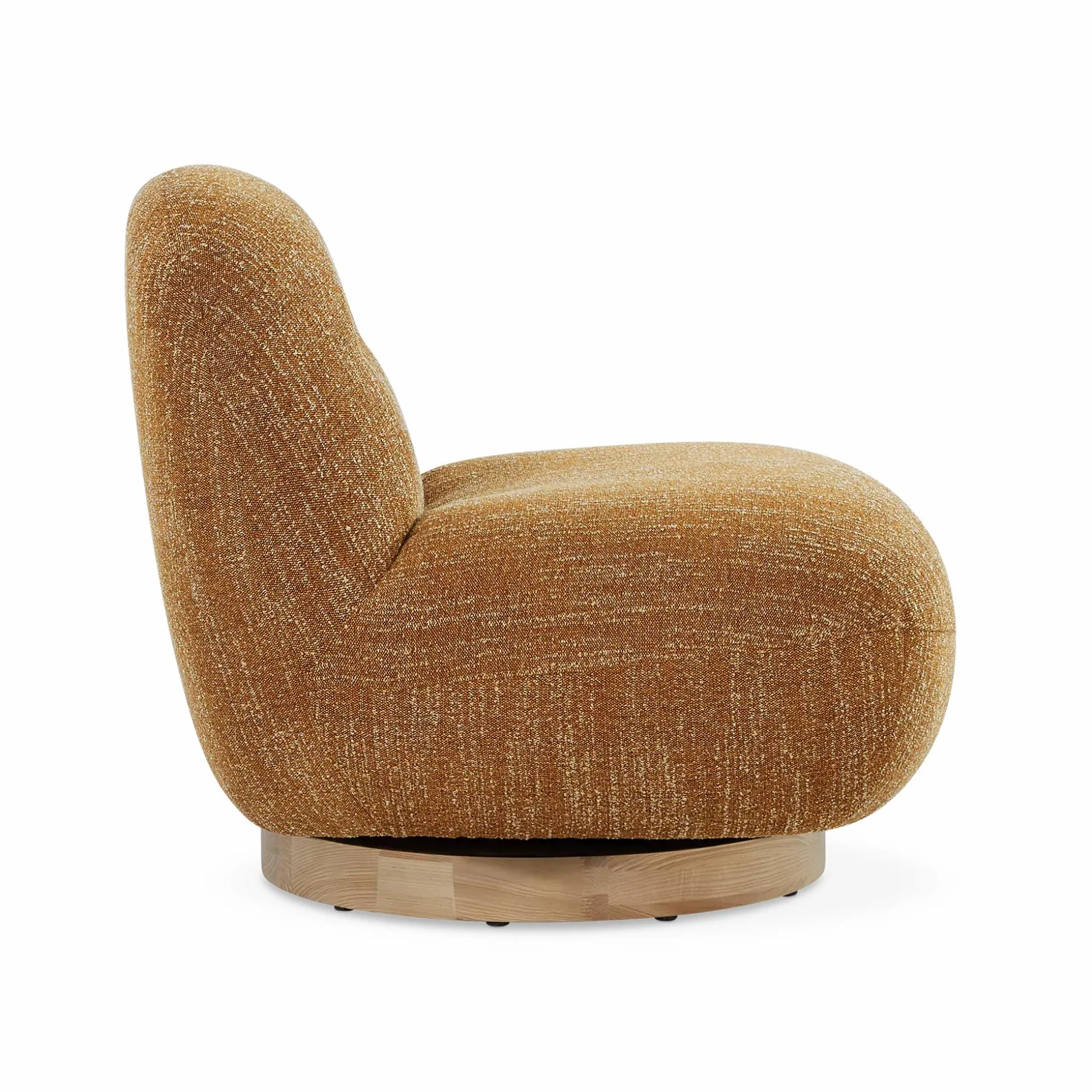 Pence - Bouclé Fabric Upholstered Swivel Chair