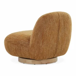 Pence - Bouclé Fabric Upholstered Swivel Chair