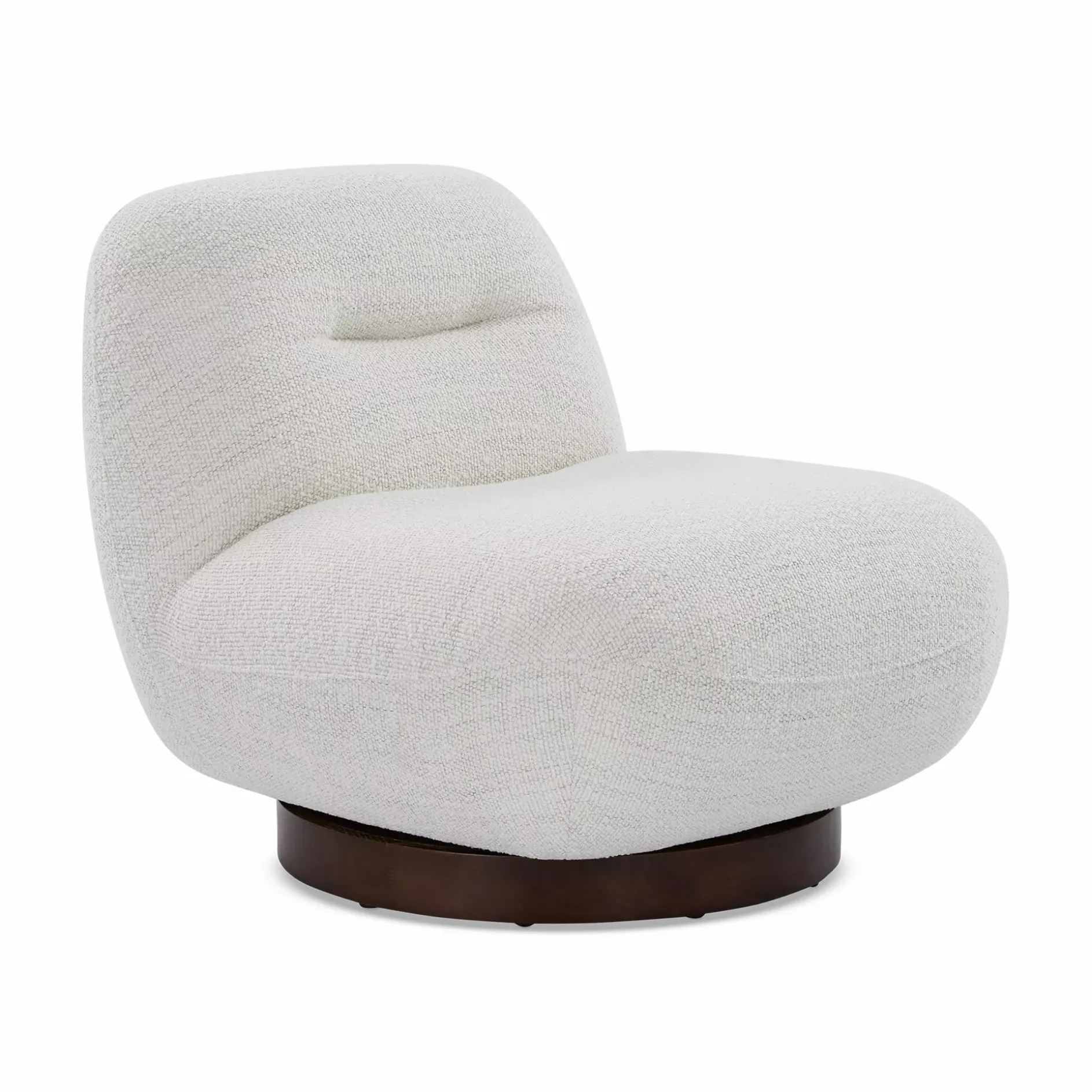 Pence - Bouclé Fabric Upholstered Swivel Chair
