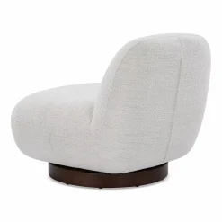 Pence - Bouclé Fabric Upholstered Swivel Chair
