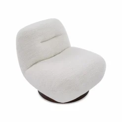 Pence - Bouclé Fabric Upholstered Swivel Chair