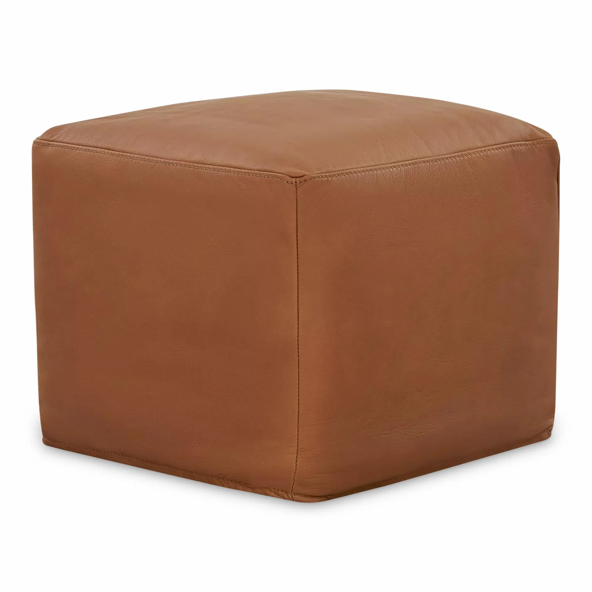 Praline - Square Pouf in Leather by Furninova