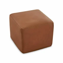 Praline - Square Pouf in Leather by Furninova