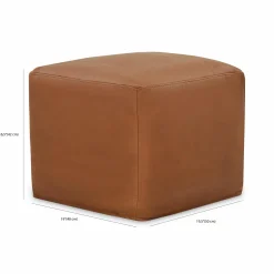 Praline - Square Pouf in Leather by Furninova